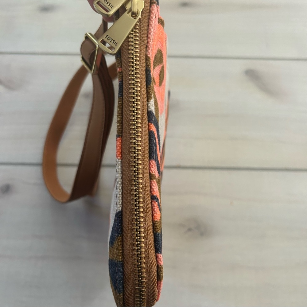 Fossil Preston Floral Expandable Crossbody Shoulder Canvas Leather Handbag - Picture 4 of 7